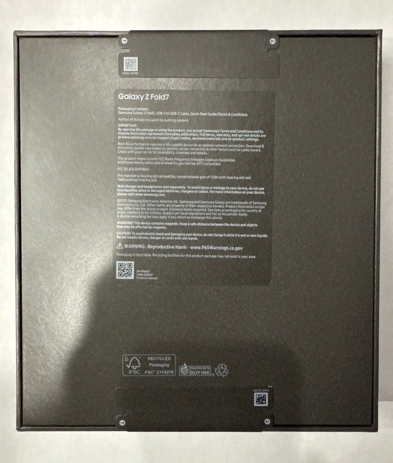 Samsung Galaxy Z Fold7 1TB Factory Unlocked Jet Black SEALED