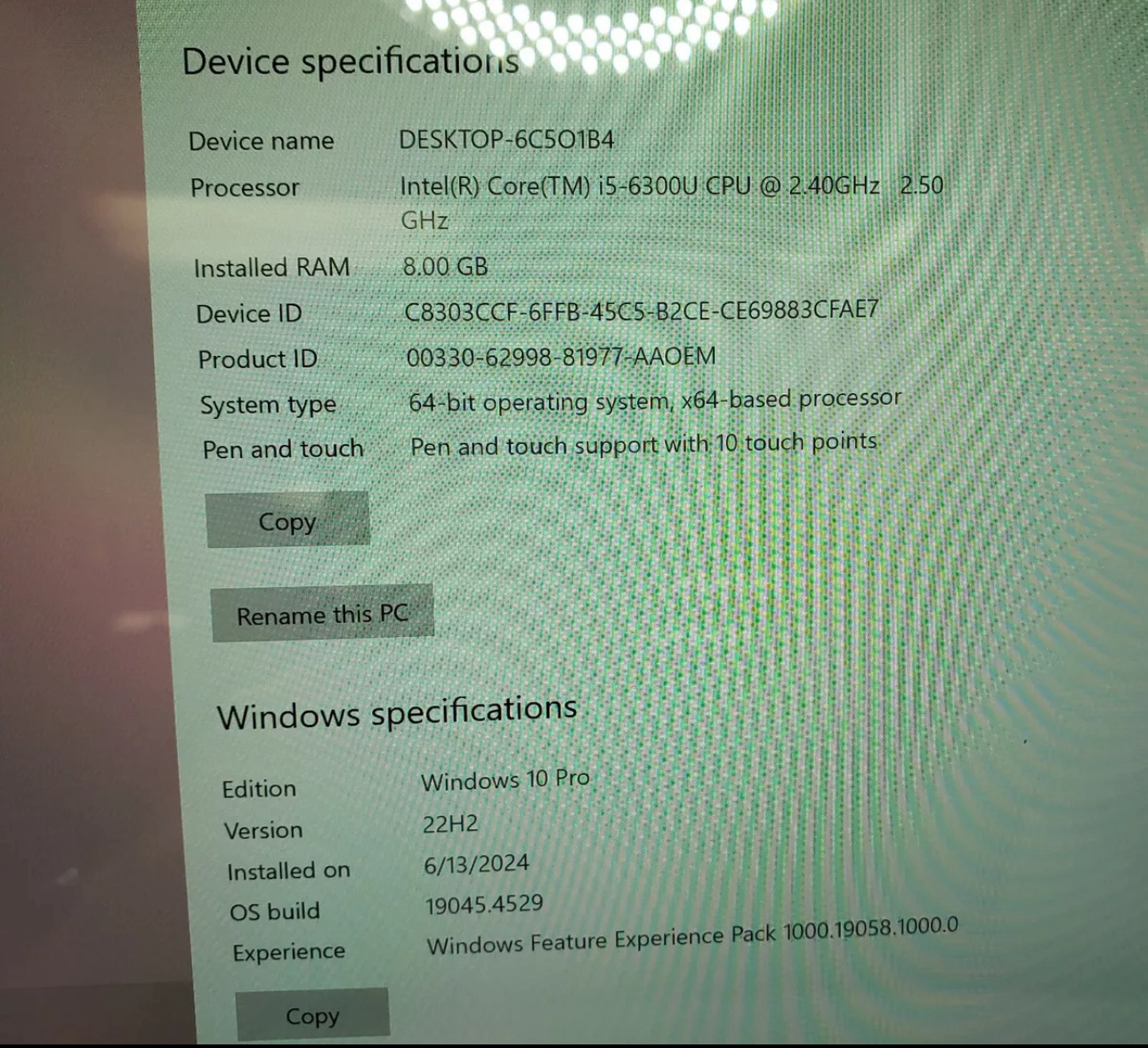 Microsoft Surface Pro 4 Intel Core i5-6300U 2.4GHz 8GB RAM 256GB SSD Windows 10 (Fair conditions)