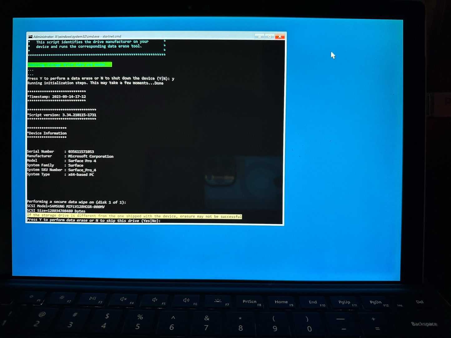 Microsoft Surface Eraser USB Bootable Flash Drive