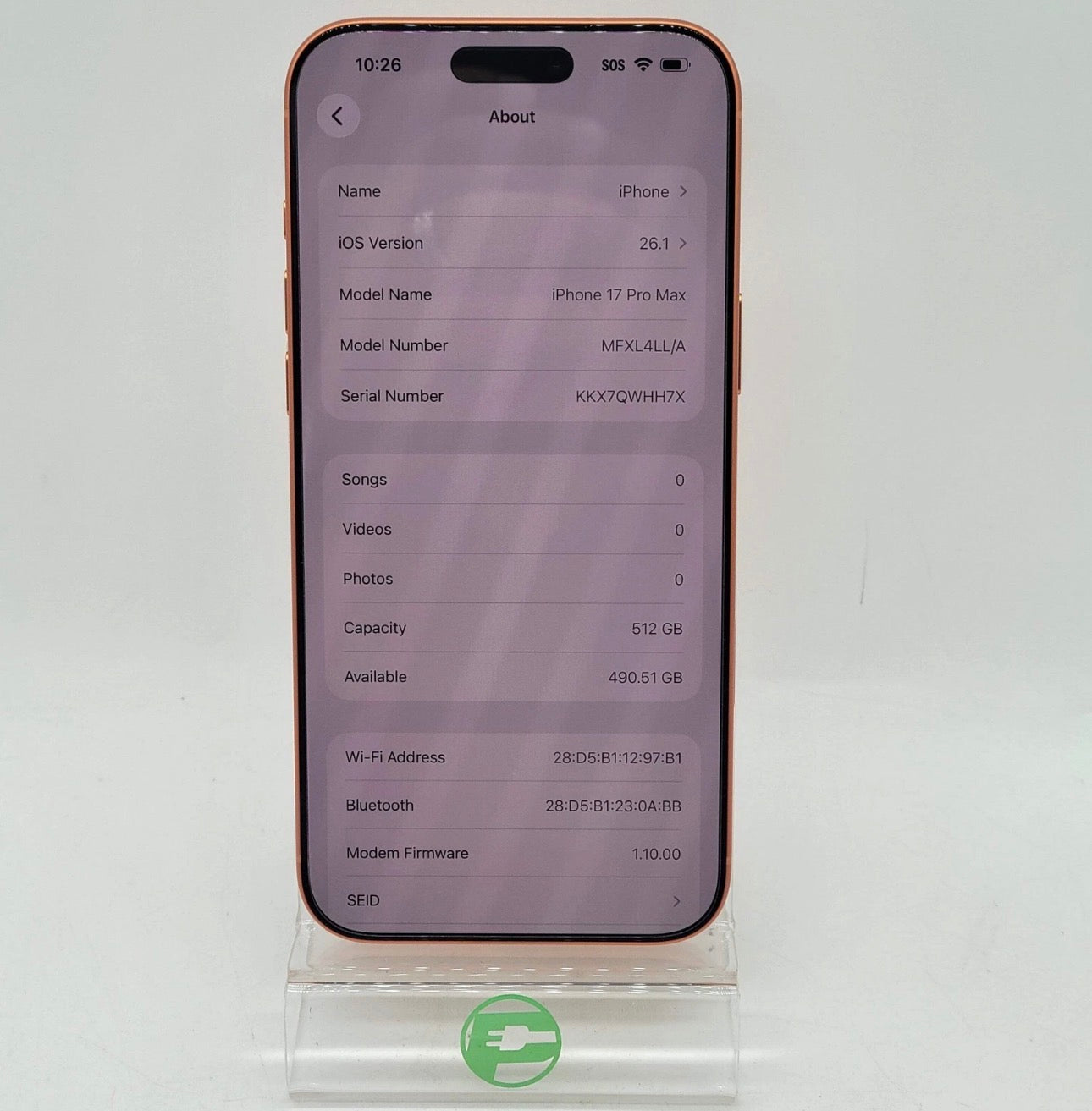 Factory Unlocked Apple iPhone 17 Pro Max 512GB Cosmic Orange MFXL4LL/A (Open Box)