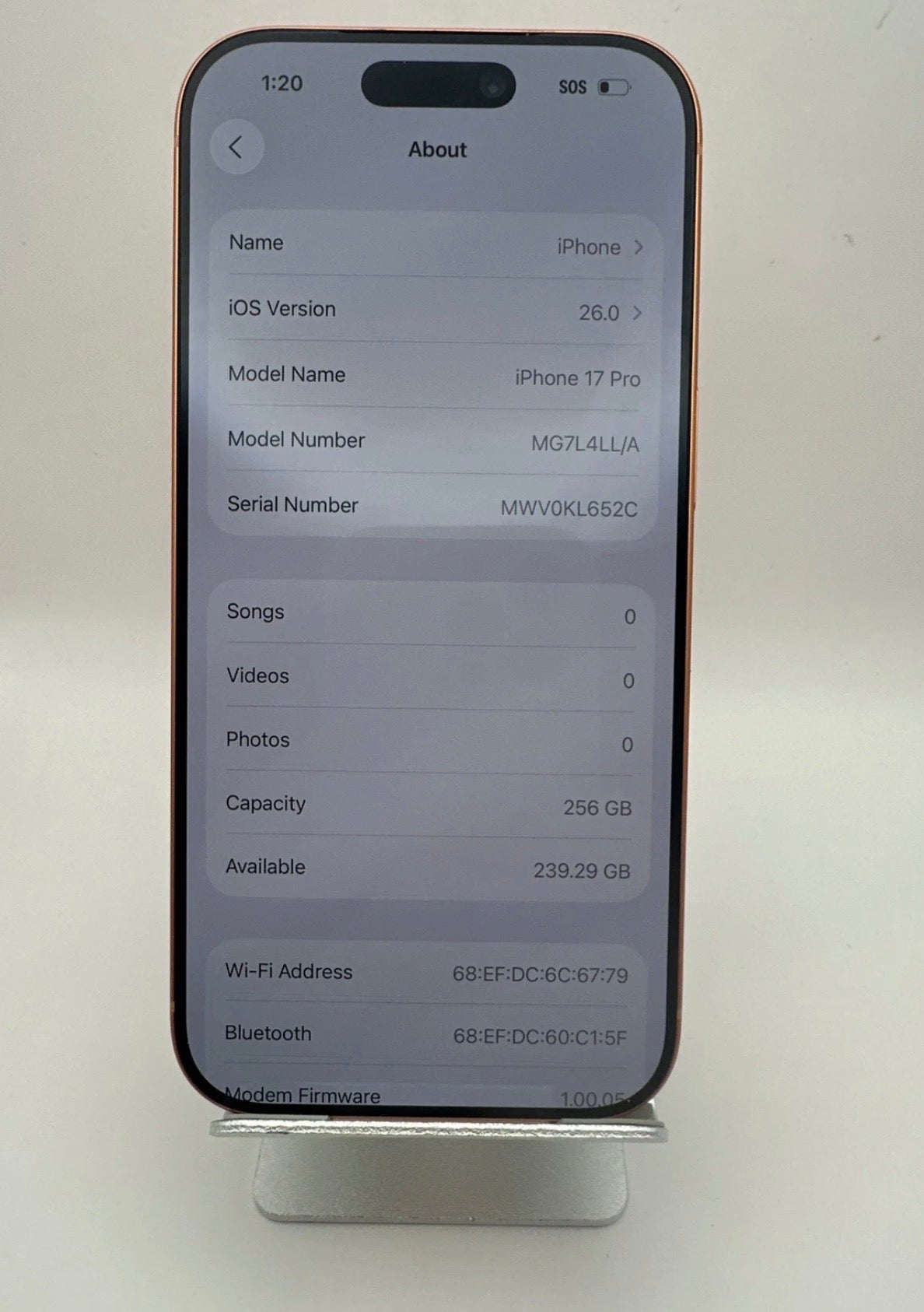 Apple iPhone 17 Pro 256GB Orange eSIM Unlocked - Open box